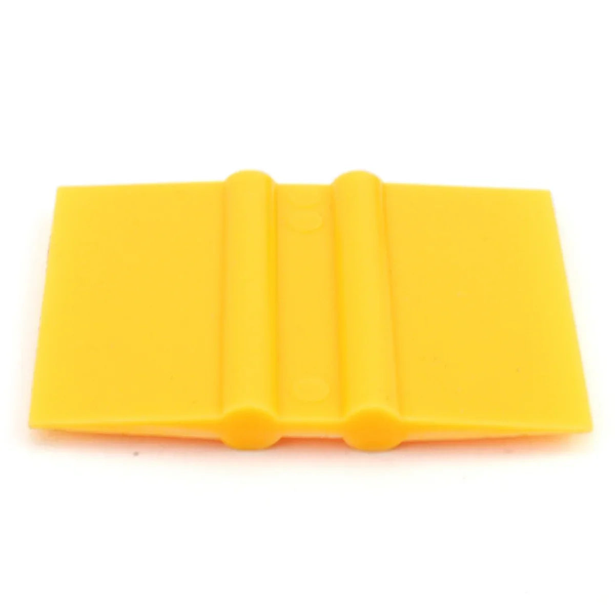 Yellow vinyl squeegee with a smooth surface and rounded edges, designed for applying vinyl and eliminating air bubbles