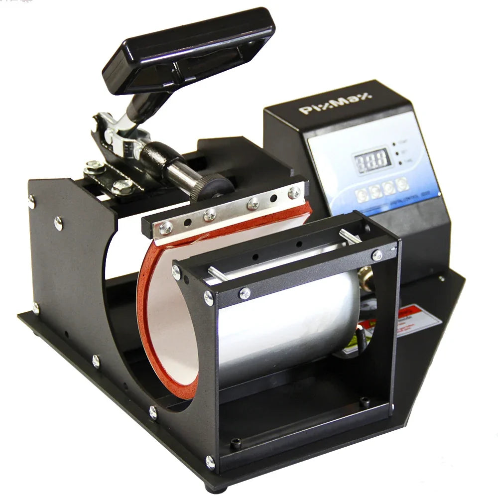 Monet Mug Making Bundle Value Printer features a sleek black design with a digital display, ideal for custom mug printing projects