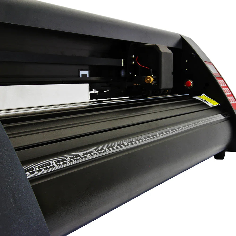 PixMax 38cm clam heat press and vinyl cutter with sleek black design, precision cutting blade, and adjustable settings for various materials