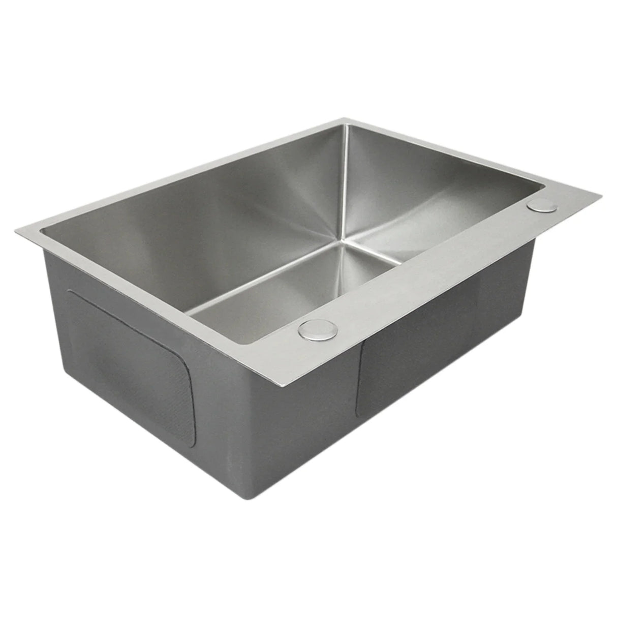 Stainless steel KuKoo single sink with a sleek rectangular shape, smooth surface, and rounded edges, ideal for kitchens or utility spaces