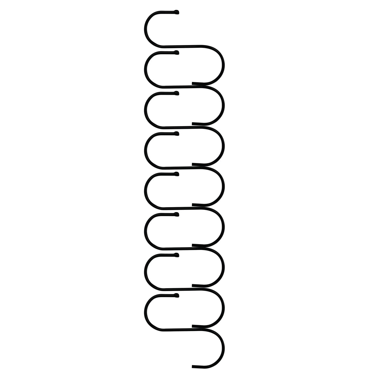 Black S Shape steel hanging hooks set of 8, featuring a smooth finish and sturdy design for versatile storage solutions
