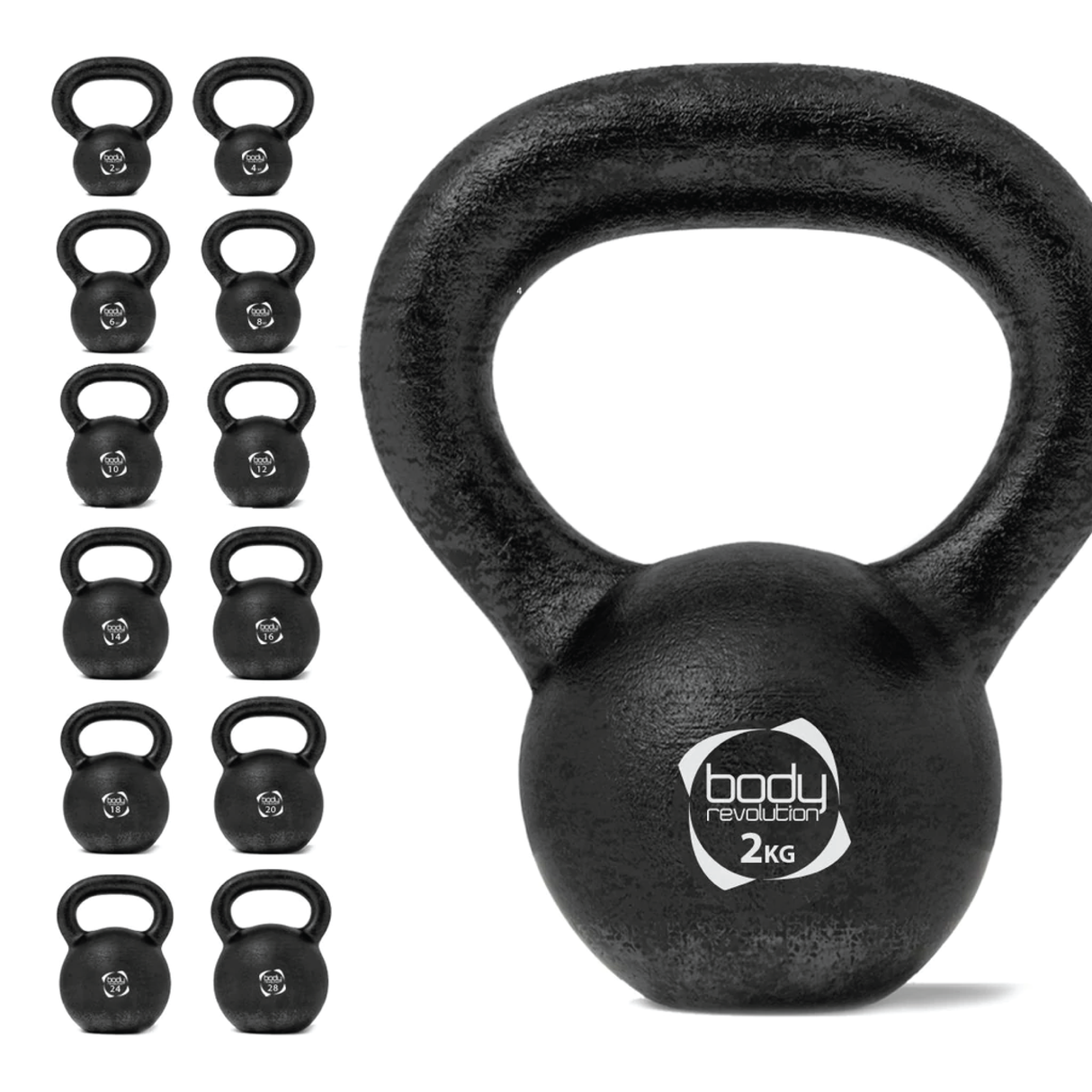 Body Revolution 2 kg Cast Iron Kettlebells