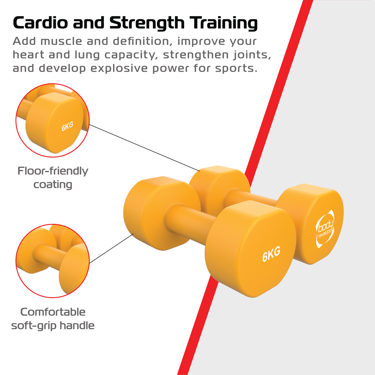 2 x 6KG Neoprene dumbbells