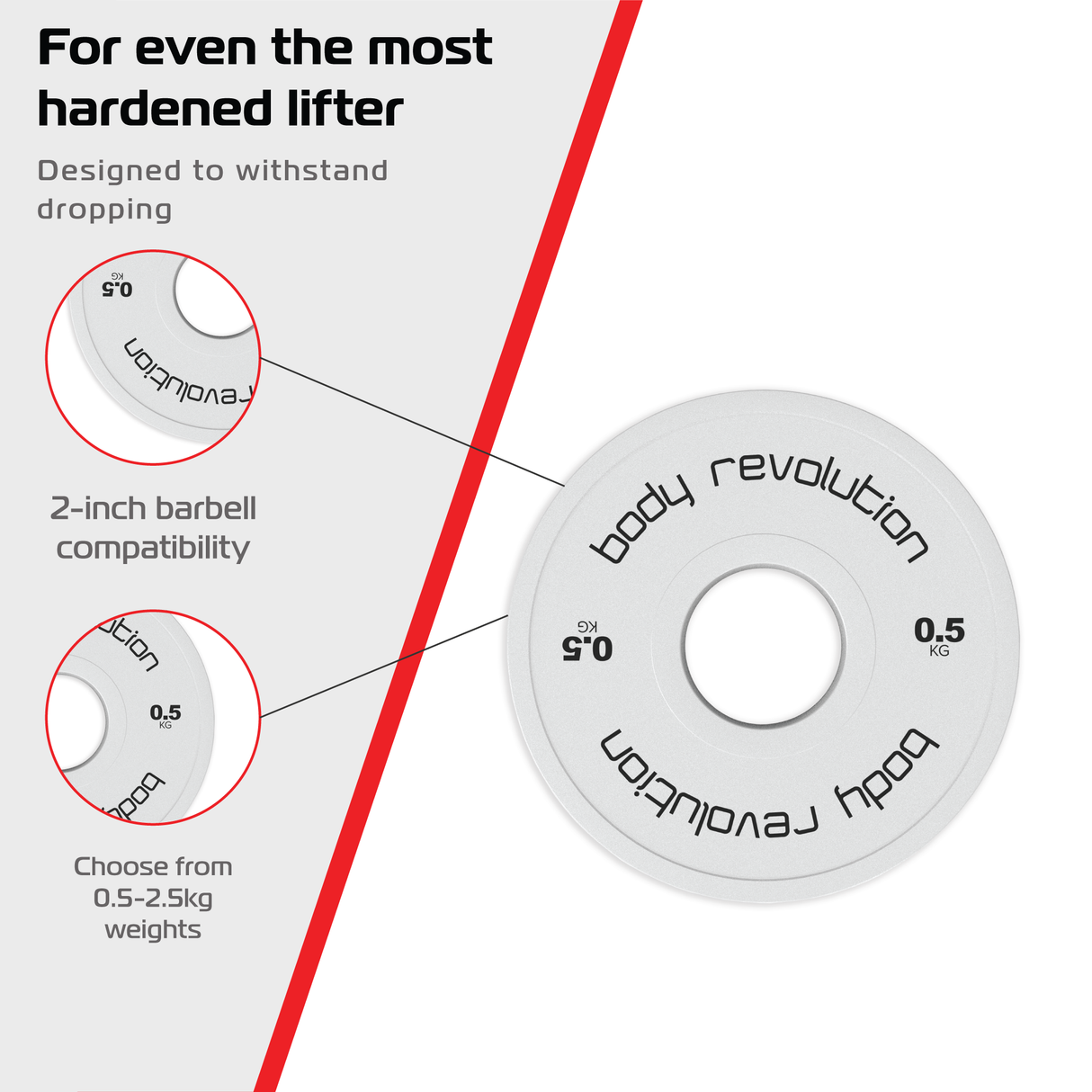 2 x 0.5kg Fractional Bumper Plates