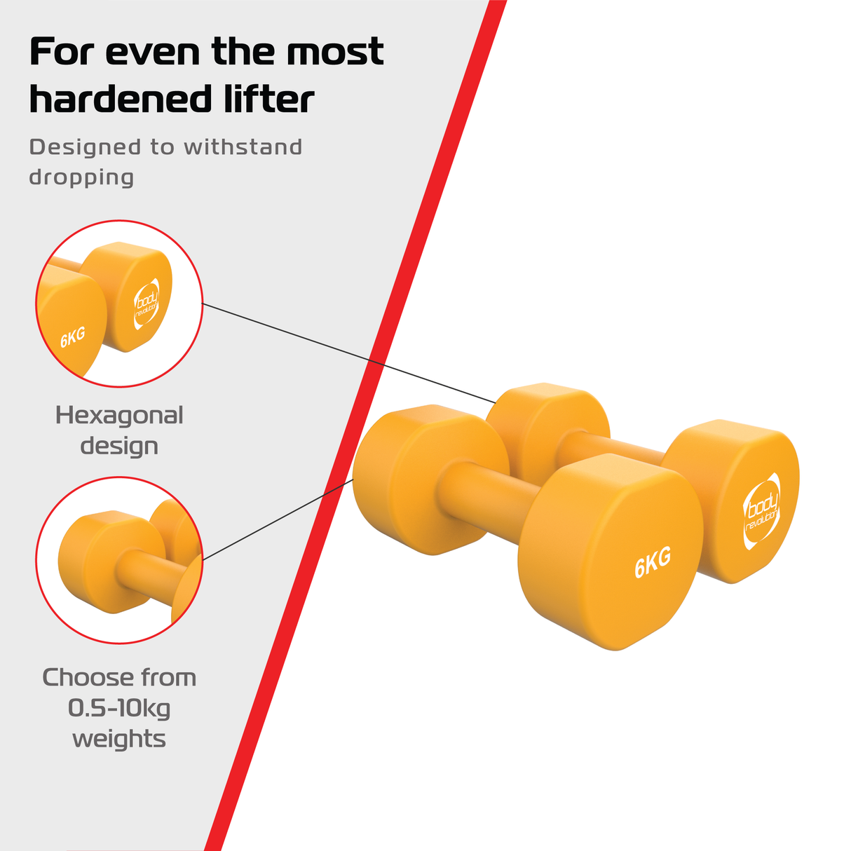 2 x 6KG Neoprene dumbbells