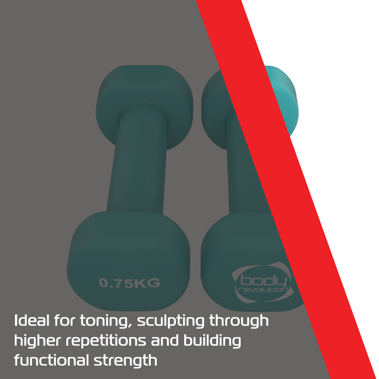 2 x 0.75KG Neoprene dumbbells
