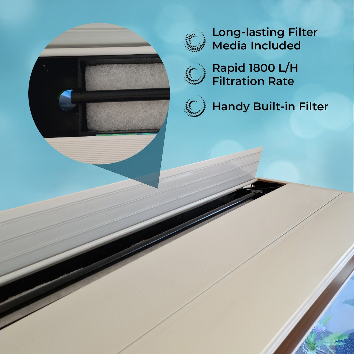 Aquarium Fish Tank & Cabinet with Complete Starter Kit - White Tank & Black Gravel