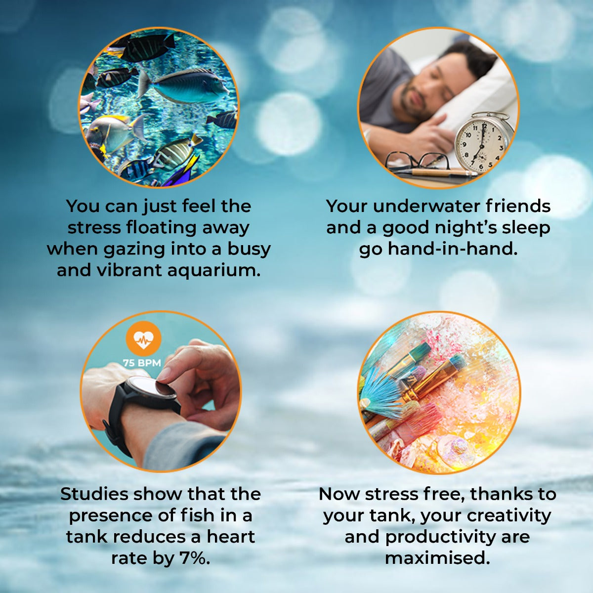 Aquarium Fish Tank & Cabinet with Complete Starter Kit - Black Tank & Blue Gravel