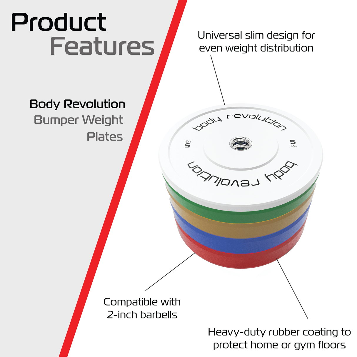 Body Revolution 100kg Bundle Olympic Coloured Bumper Plates