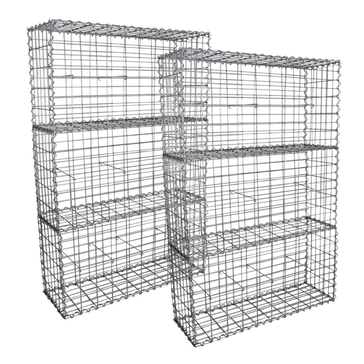 Galvanized steel gabion baskets, 100 x 50 x 30cm, sturdy wire mesh design, ideal for landscaping and erosion control, 6 pack