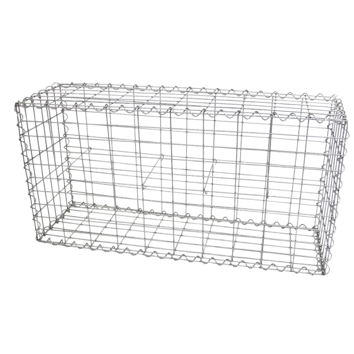 Galvanized steel gabion basket measuring 100 x 50 x 30cm, featuring a sturdy wire mesh design, ideal for landscaping and erosion control