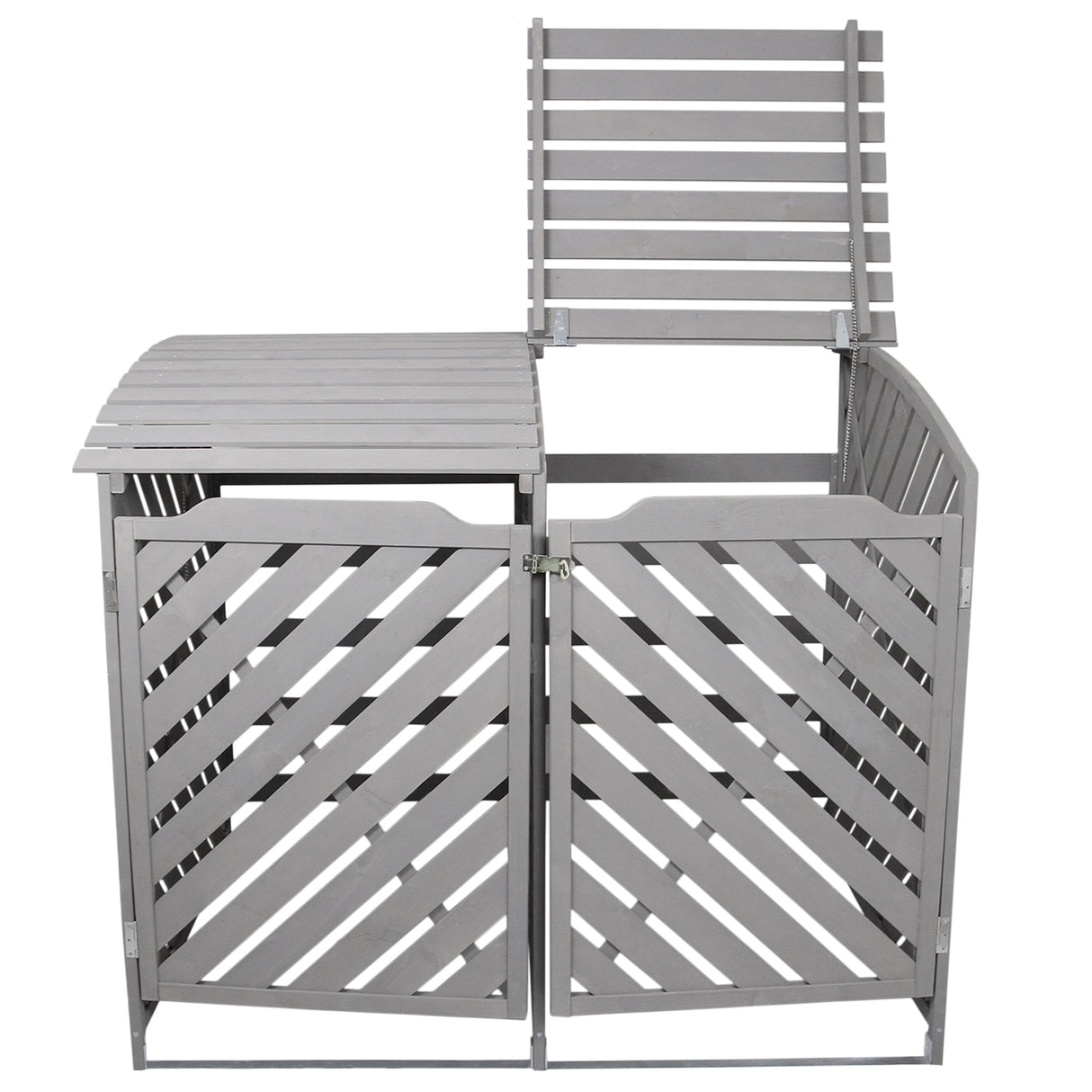 Grey Wash Double Wheelie Bin Storage