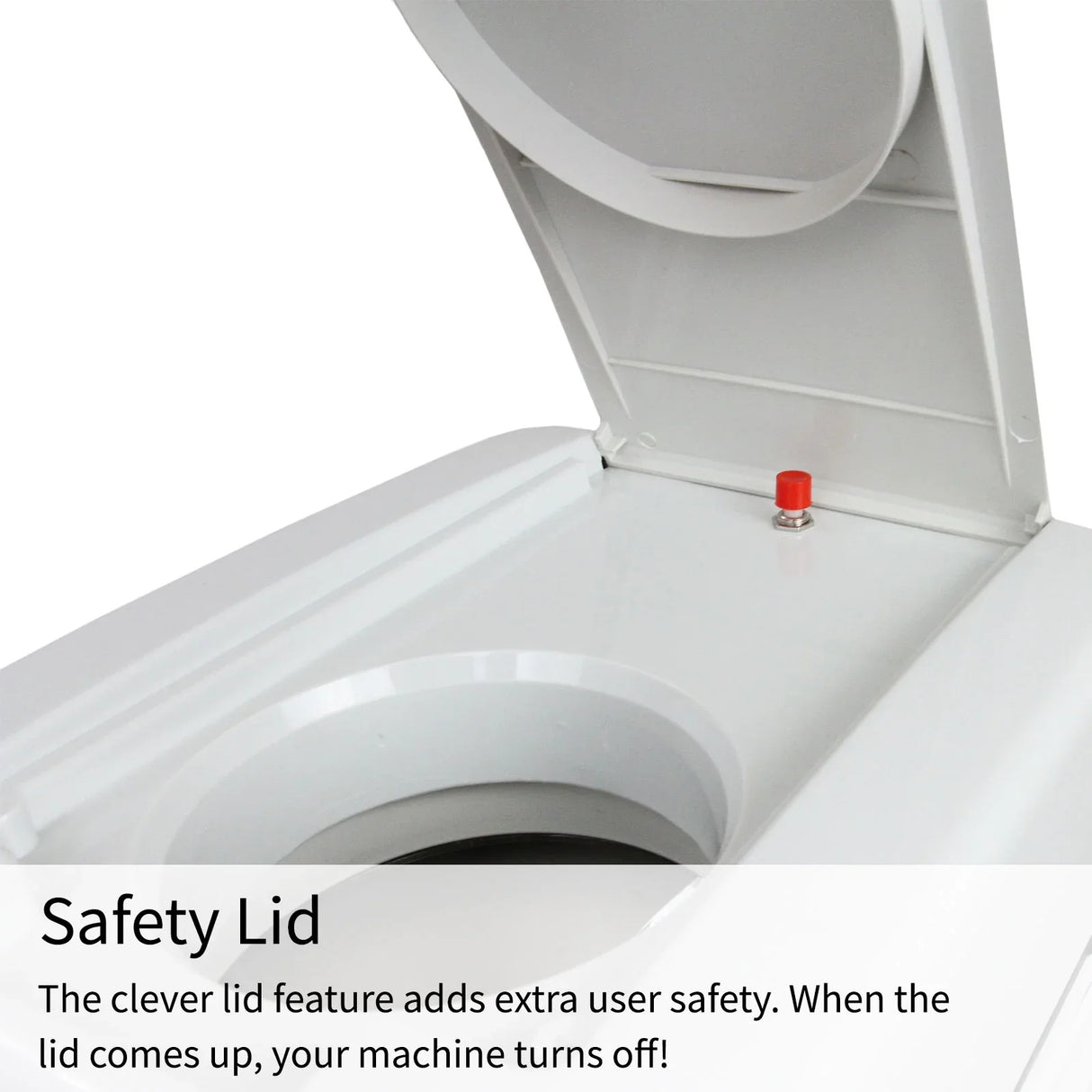 KuKoo Ice Shaver features a safety lid that automatically shuts off the machine when opened, enhancing user safety and convenience