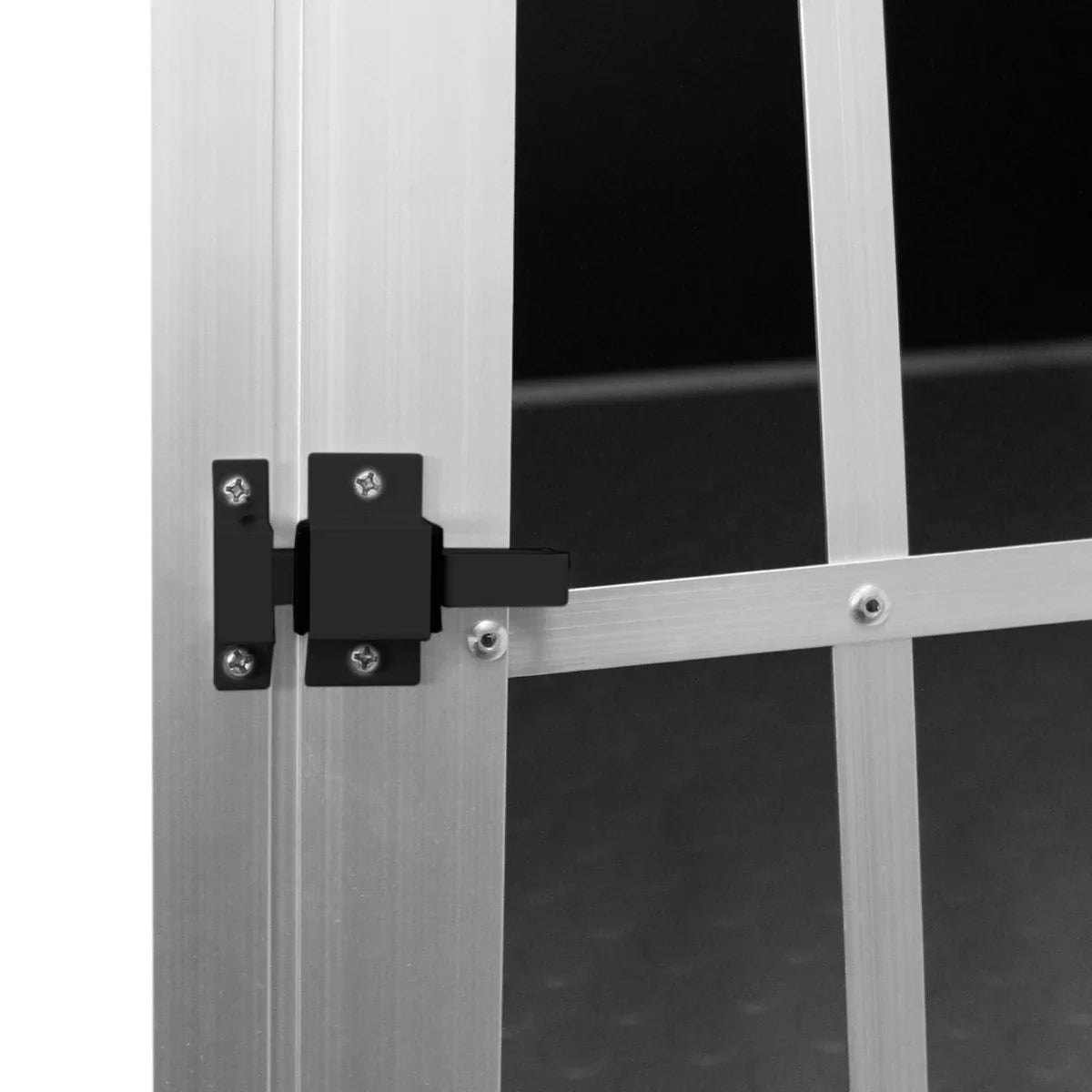 Large single door car dog crate featuring a sturdy aluminum frame, secure latch, and a sleek, modern design for pet safety