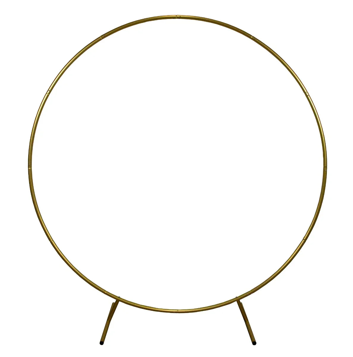 Gold wedding moongate arch, 200cm in diameter, featuring a sleek circular design with a smooth metallic finish and sturdy base