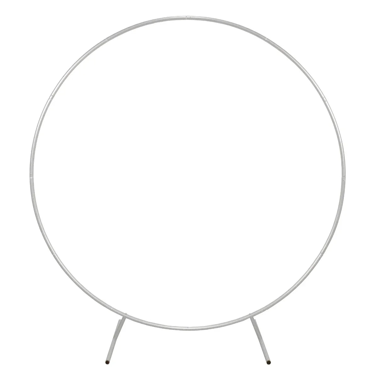 White wedding moongate, 200cm circular frame with a sleek, modern design, supported by sturdy legs for elegant event decor