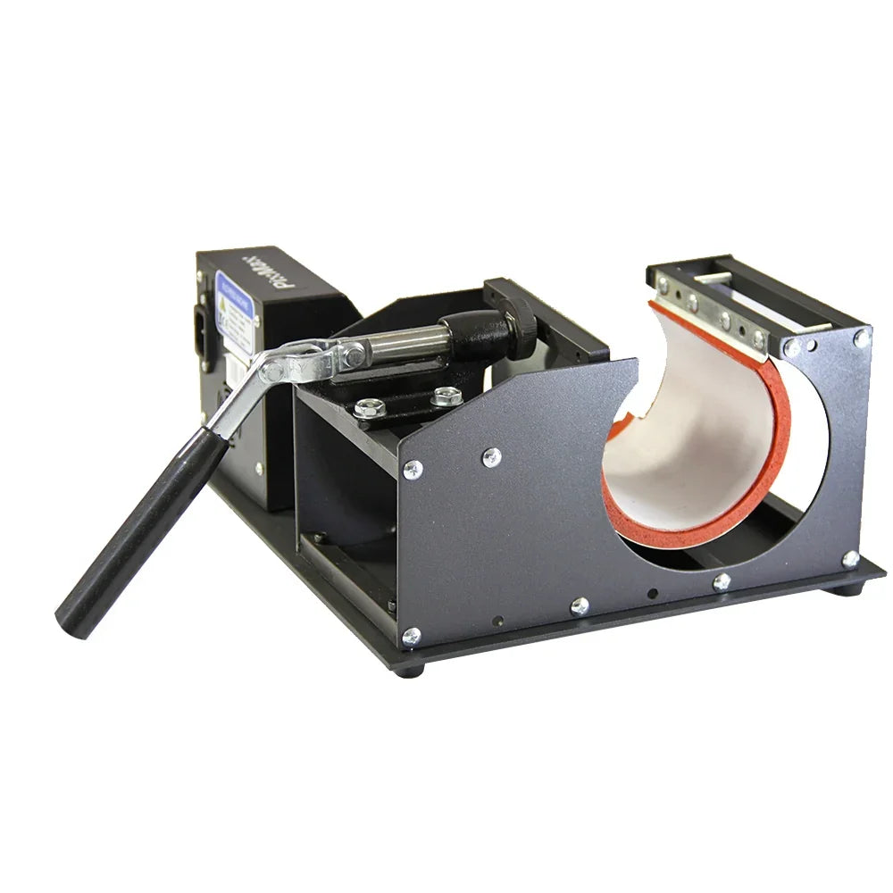 Monet Mug Making Bundle Value Printer features a sturdy black metal frame, a handle for easy operation, and a curved heating element for precise mug printing