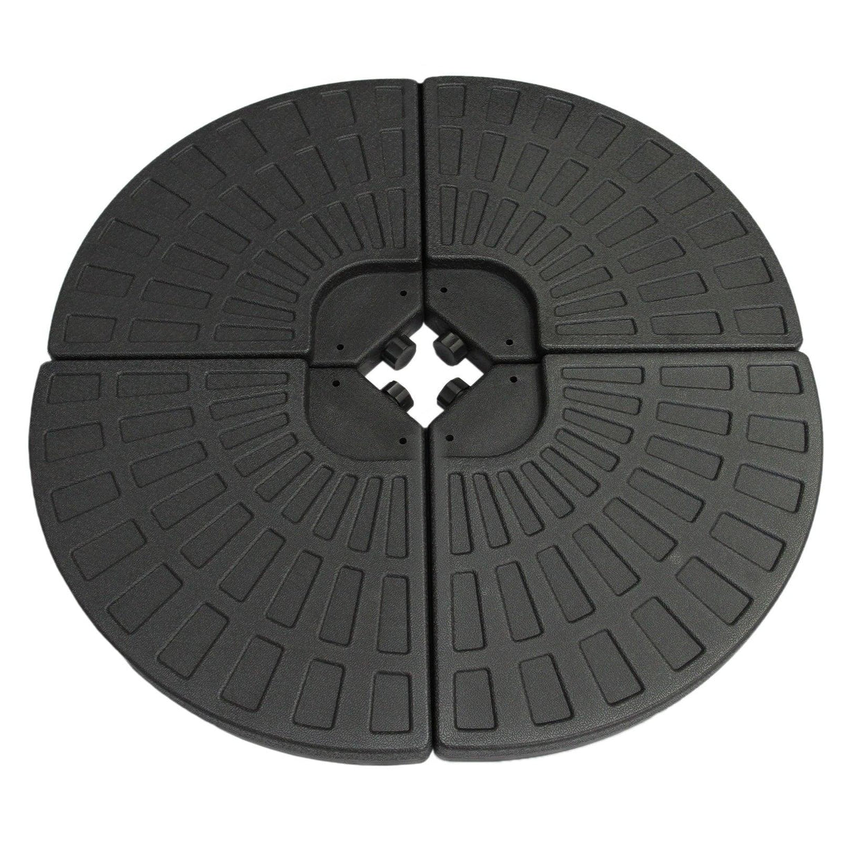 Cream cantilever parasol fan base with a textured black surface, designed for stability and support in outdoor settings