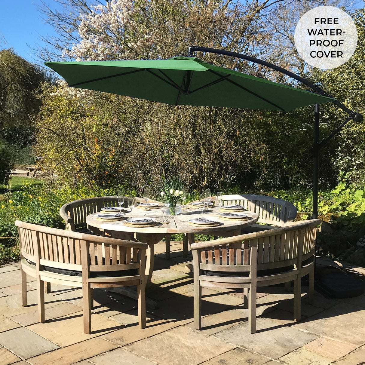 Green Cantilever Parasol