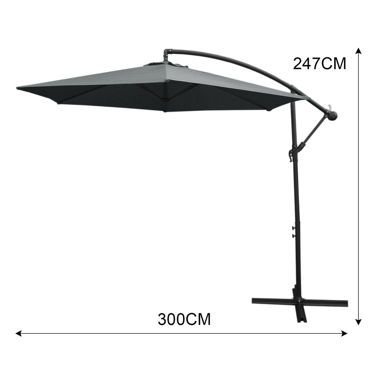 Grey Cantilever Parasol & Fan Base