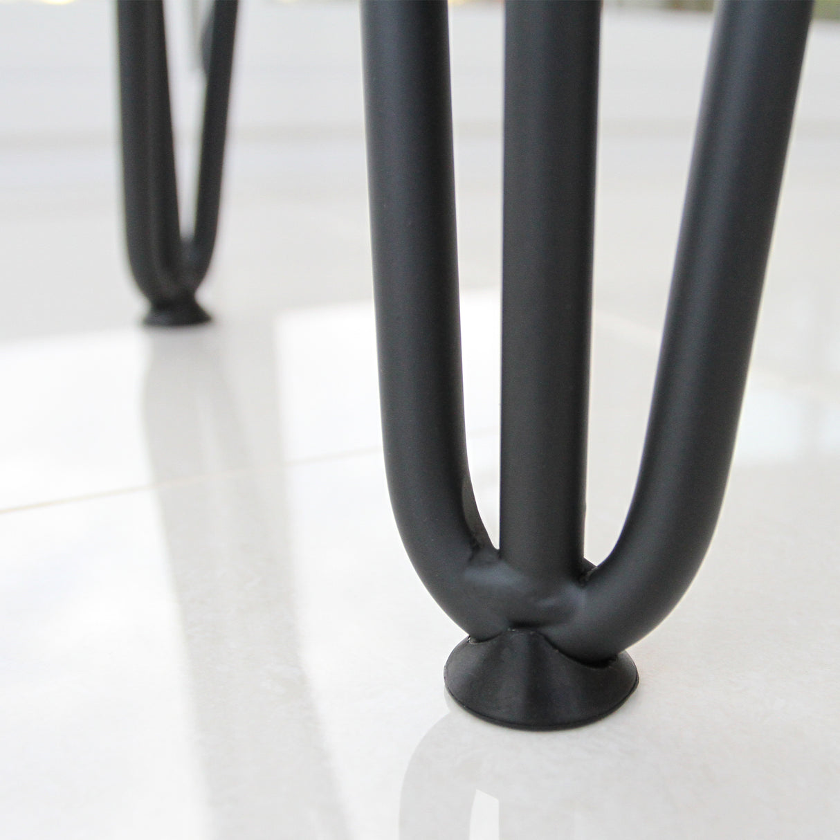 4 x 28" Hairpin Legs - 3 Prong - 12mm - Black