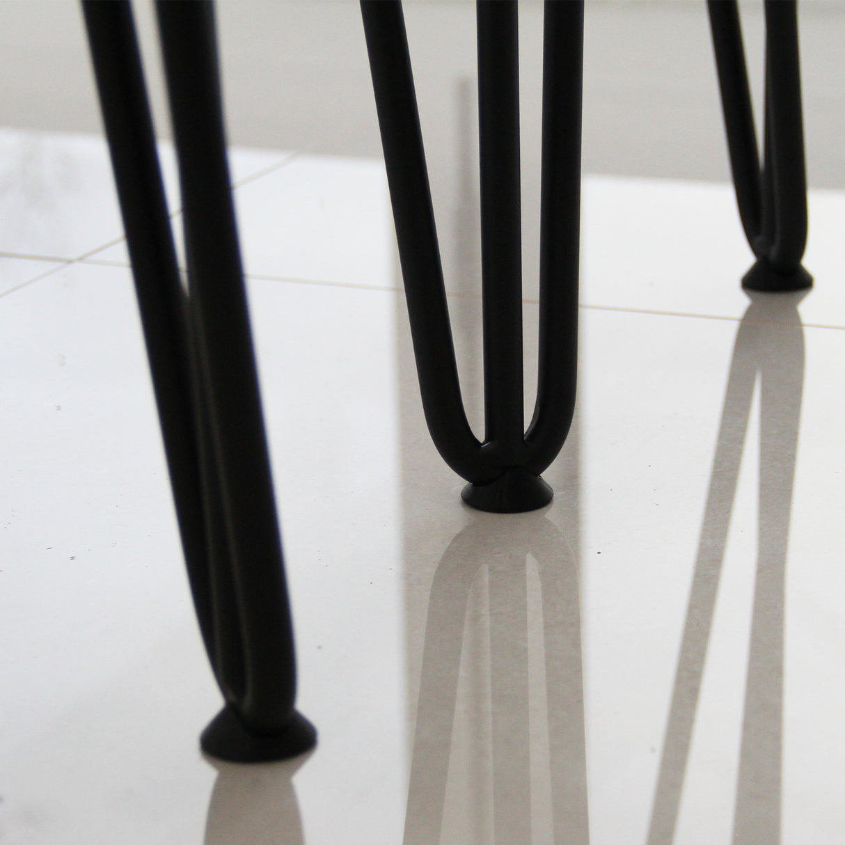4 x 14" Hairpin Legs - 3 Prong - 10mm - Black