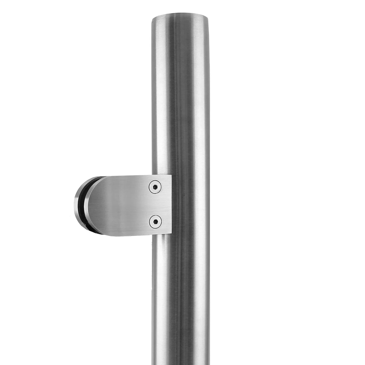 Stainless steel balustrade end post, 90cm high, featuring a sleek, polished finish and sturdy mounting bracket for secure installation
