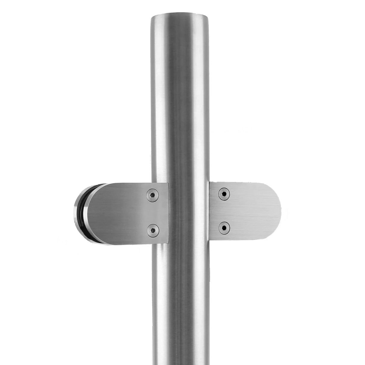 Stainless steel mid post balustrade, 110cm high, featuring a sleek cylindrical design with polished finish and secure mounting brackets