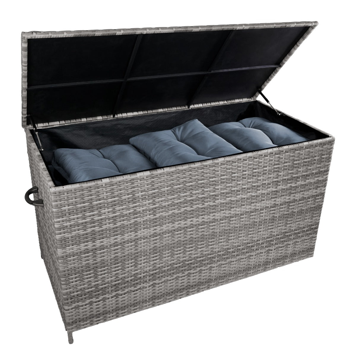 Rattan Corner Set & Cushion Storage Box - Grey