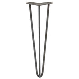 4 x 16" Hairpin Legs - 3 Prong - 10mm - Raw Steel