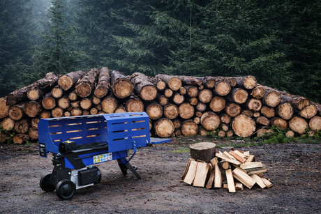 Log Splitter near split wood