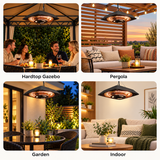 2000W Hanging Electric Patio Heater with Remote Control – Black