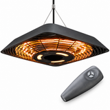 2000W Hanging Electric Patio Heater with Remote Control – Black