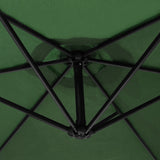 Green 3m LED Cantilever Parasol With Fan Base