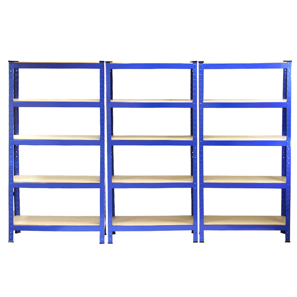 Monster Racking T-Rax Heavy Duty Shelving Units, Blue, 75cm W, 30cm D, Set of 10