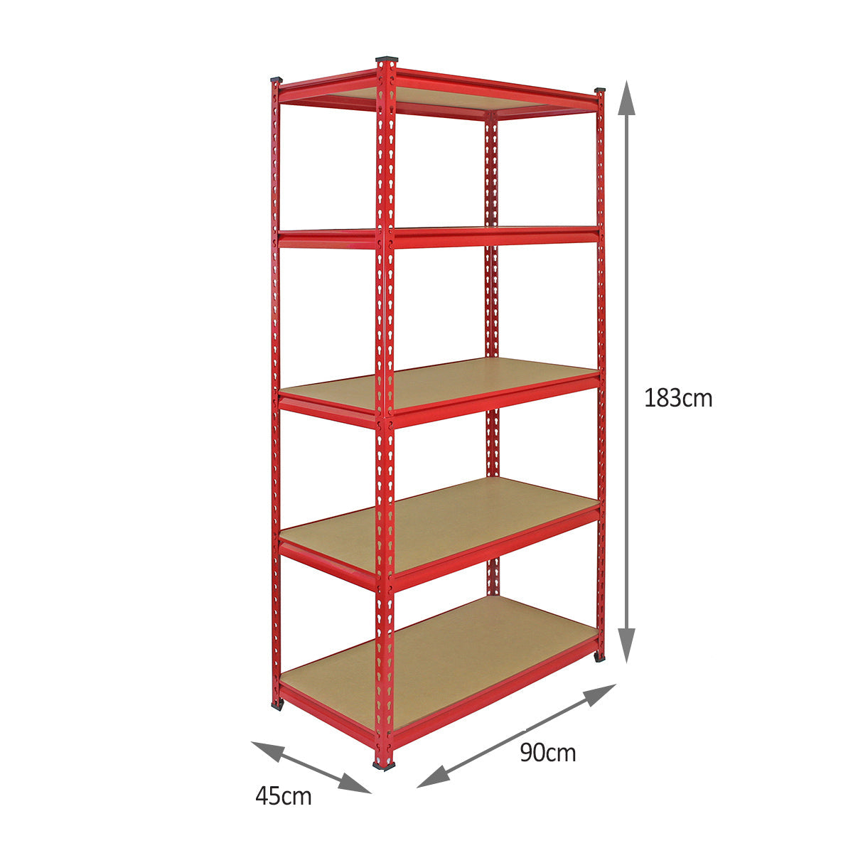 Monster Racking Z-Rax Extra Strong Steel Shelves, Red, 90cm W, 45cm D