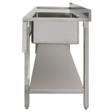 KuKoo Commercial Stainless Steel Sink - Left Hand Drainer