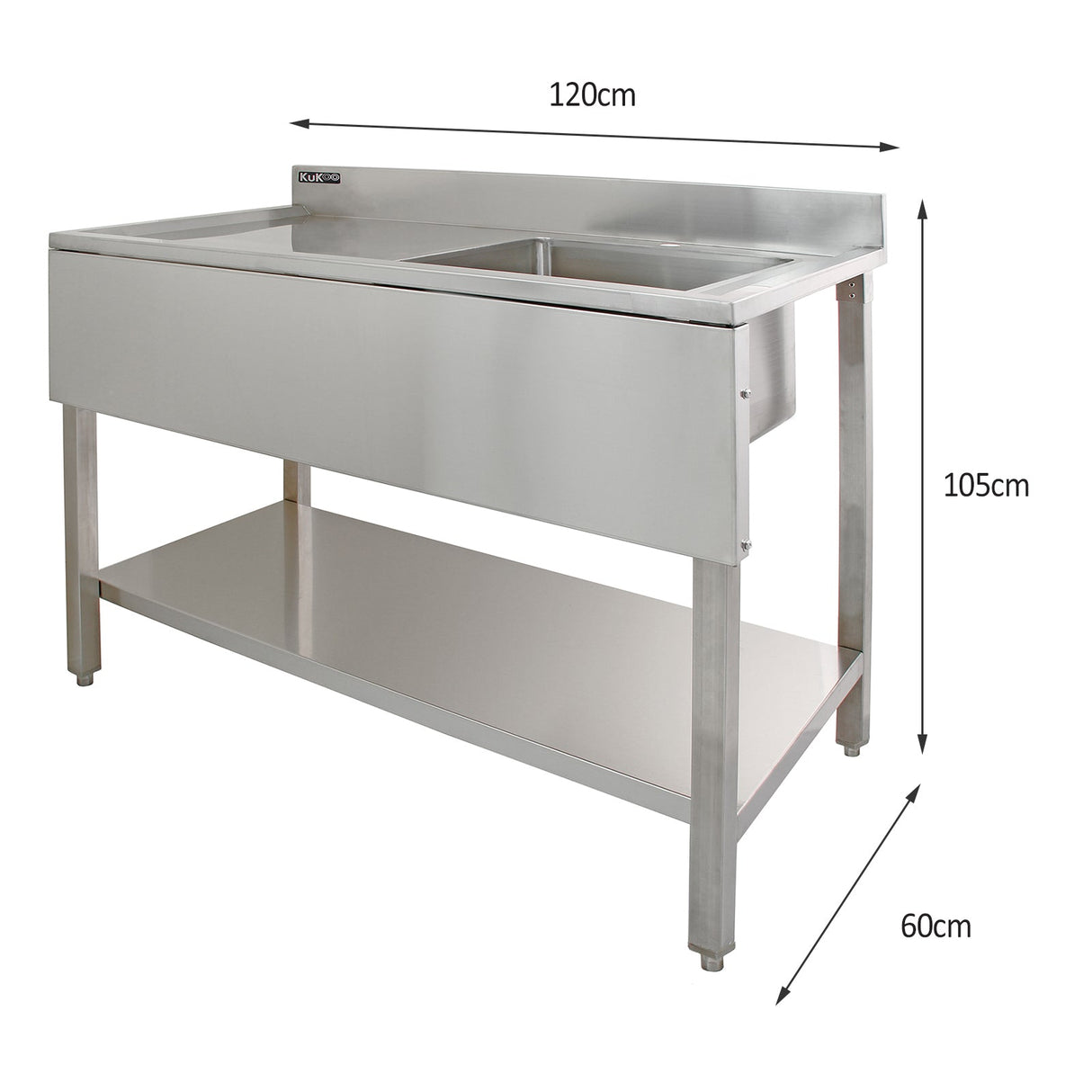 Science Lab Laboratory Sink Stainless Steel Single Bowl 1.0 Left Hand Drainer