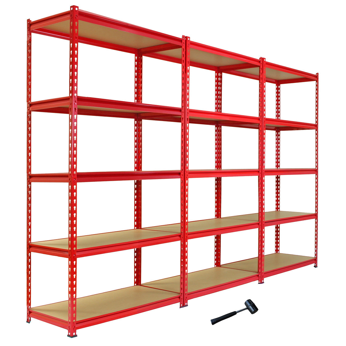 3 x Z-Rax Metal Racking Unit Red 90cm & Free Mallet