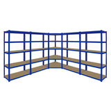 Monster Racking T-Rax Corner Shelving Unit & 4x 90cm Garage Storage Bays, Blue F1