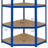 Monster Racking T-Rax Corner Storage Shelf Unit, Blue, 90cm Wide