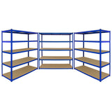 Monster Racking T-Rax 3 x Extra Wide Storage Shelves, Blue, 160cm W, 60cm D