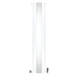 Oval Mirror Radiator & Valves - 1800mm x 380mm - White