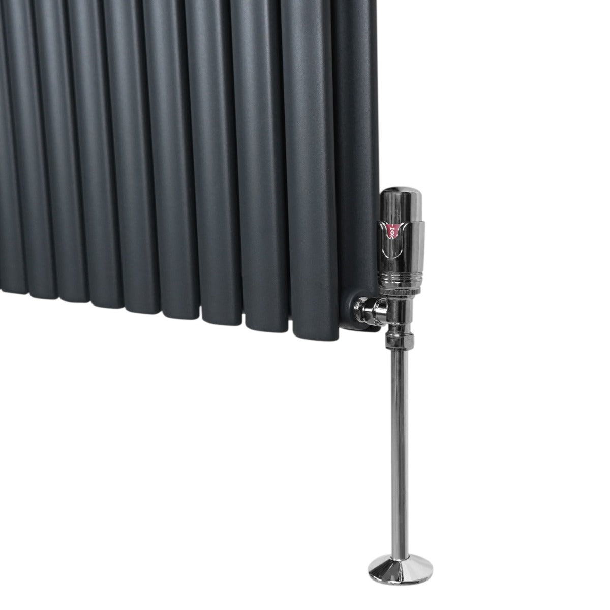 Oval Column Radiator & Valves - 600mm x 600mm – Anthracite Grey