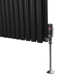 Oval Column Radiator & Valves - 600mm x 600mm – Black