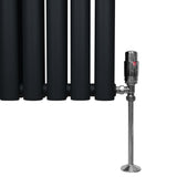 Oval Column Radiator & Valves - 600mm x 600mm – Black