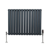 Oval Column Radiator & Valves - 600mm x 780mm – Anthracite Grey