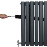 Oval Column Radiator & Valves - 600mm x 780mm – Anthracite Grey