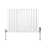 Oval Column Radiator & Valves - 600mm x 780mm – White