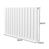 Oval Column Radiator & Valves - 600mm x 780mm – White